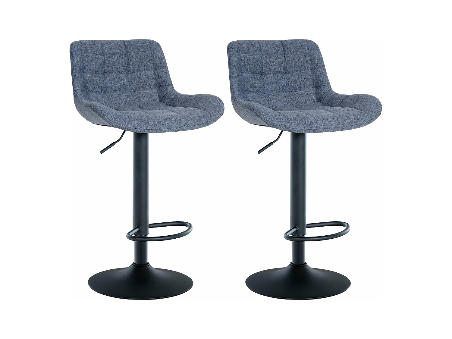Lot de 2  Tabouret de bar - Tissu - Bleu - Tover