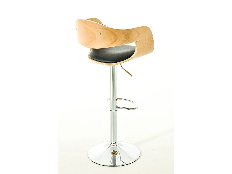 Set De 2  Taburete de bar - Simil cuero & cromo - Natural/negro - Kingston