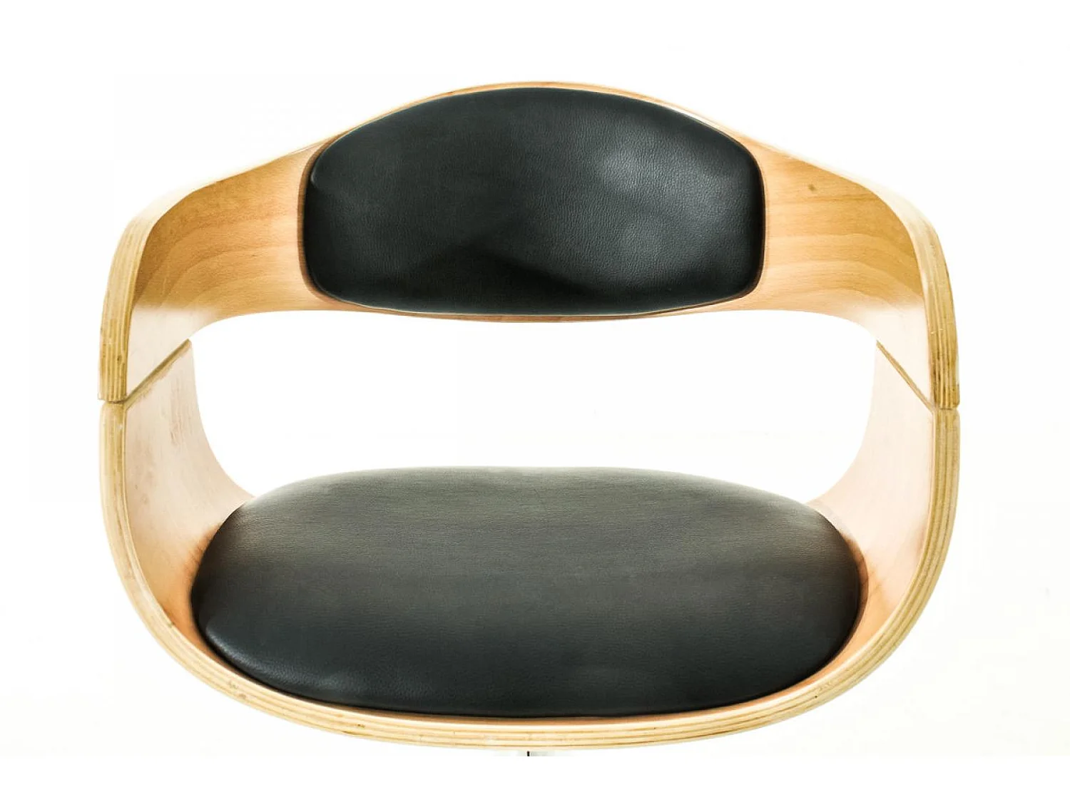 Lot de 2  Tabouret de bar - Similicuir & Noir - Nature / Noir - Kingston