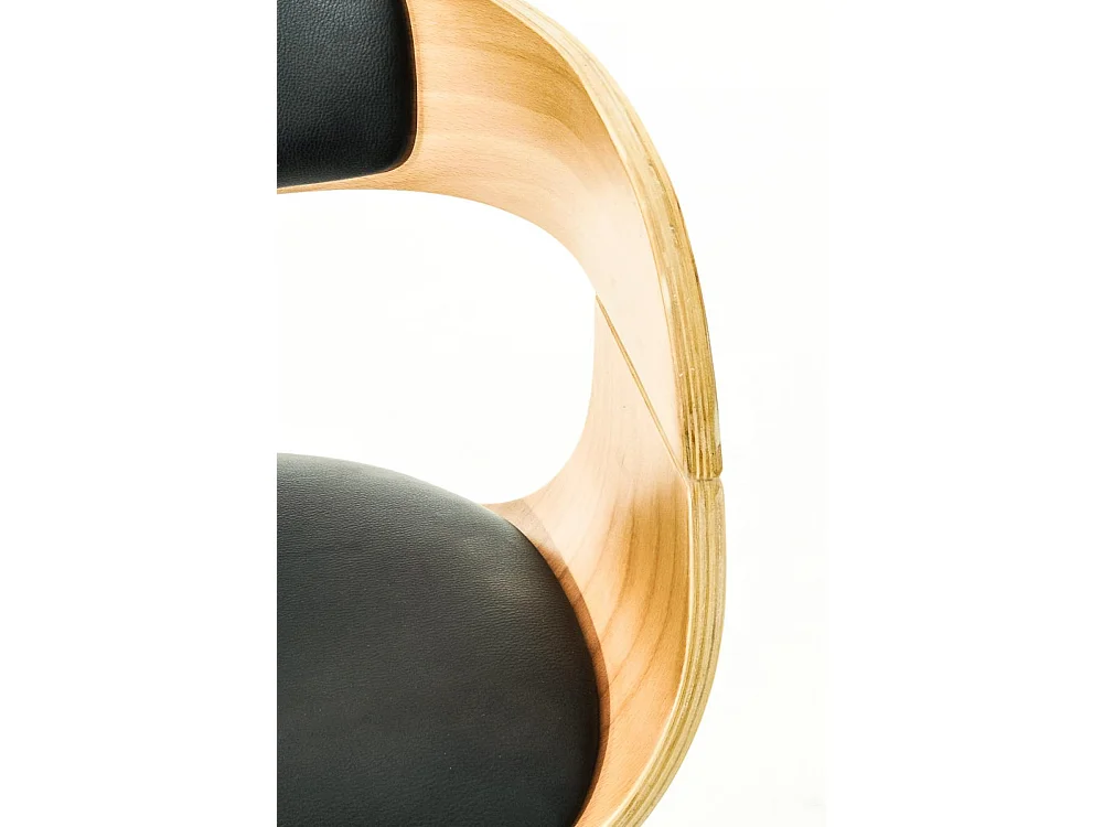 Lot de 2  Tabouret de bar - Similicuir & Noir - Nature / Noir - Kingston