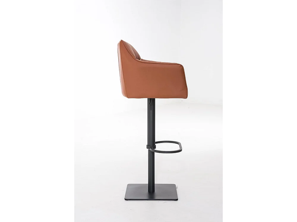 Tabouret de bar - Similicuir & Noir - Marron clair - Damaso