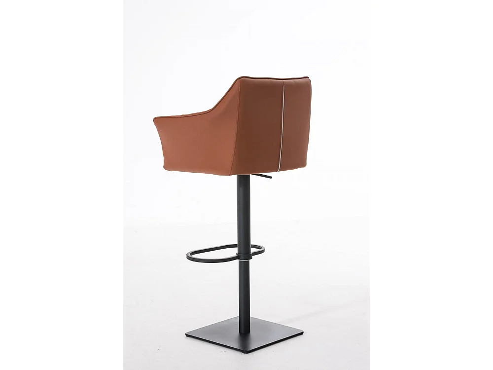 Tabouret de bar - Similicuir & Noir - Marron clair - Damaso
