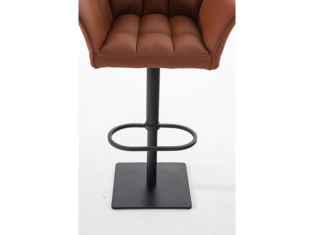 Tabouret de bar - Similicuir & Noir - Marron clair - Damaso