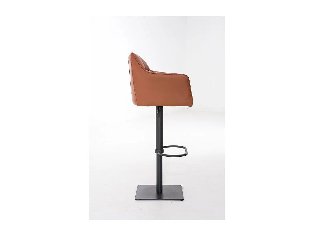 Barhocker - Kunstleder & schwarz - hellbraun - Damaso