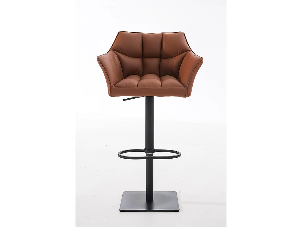 Tabouret de bar - Similicuir & Noir - Marron clair - Damaso