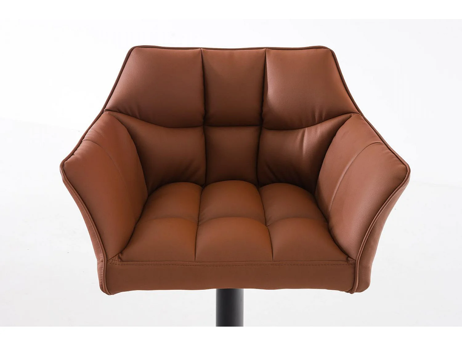 Tabouret de bar - Similicuir & Noir - Marron clair - Damaso