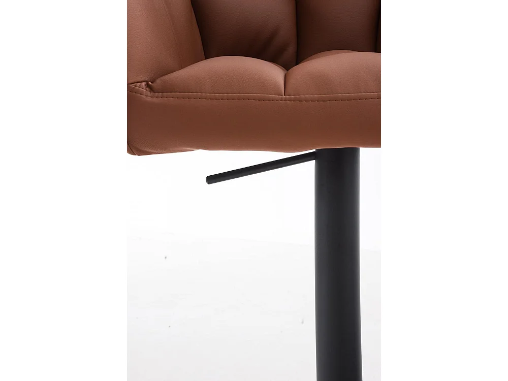 Tabouret de bar - Similicuir & Noir - Marron clair - Damaso