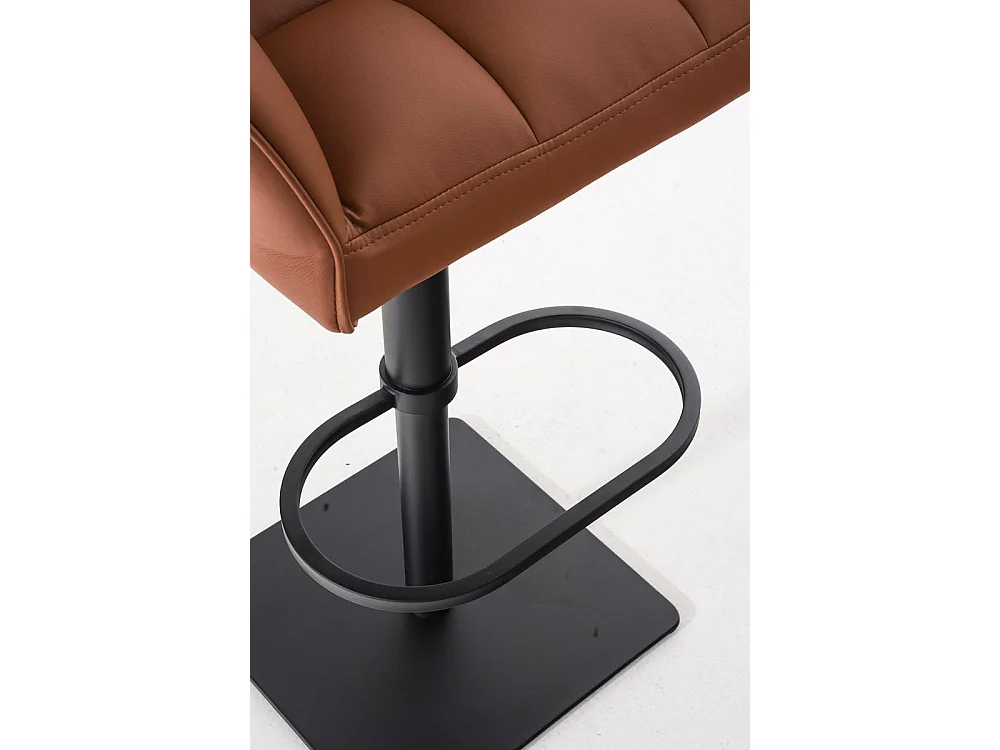 Tabouret de bar - Similicuir & Noir - Marron clair - Damaso