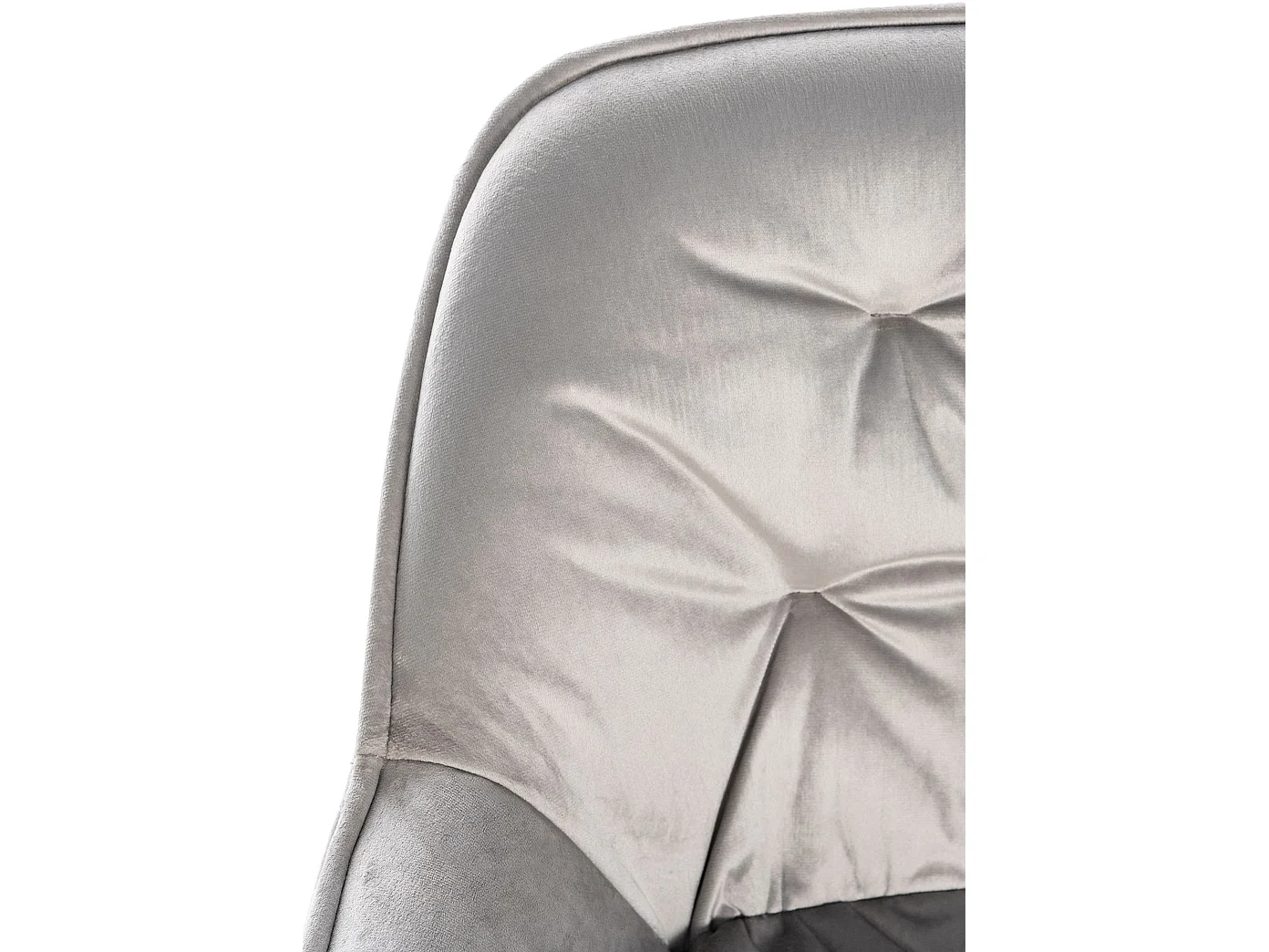 Lot de 2  Tabouret de bar - Velours & Métal noir mat - Gris - Gibson