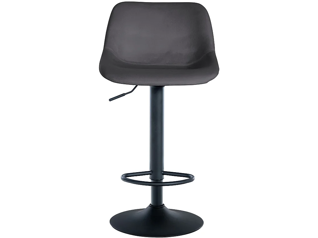 Lot de 2  Tabouret de bar - Velours - Gris foncé - Loft