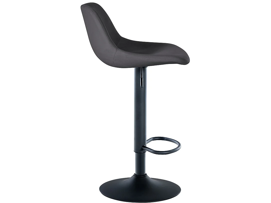 Lot de 2  Tabouret de bar - Velours - Gris foncé - Loft