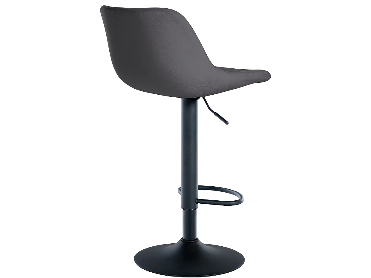 Lot de 2  Tabouret de bar - Velours - Gris foncé - Loft