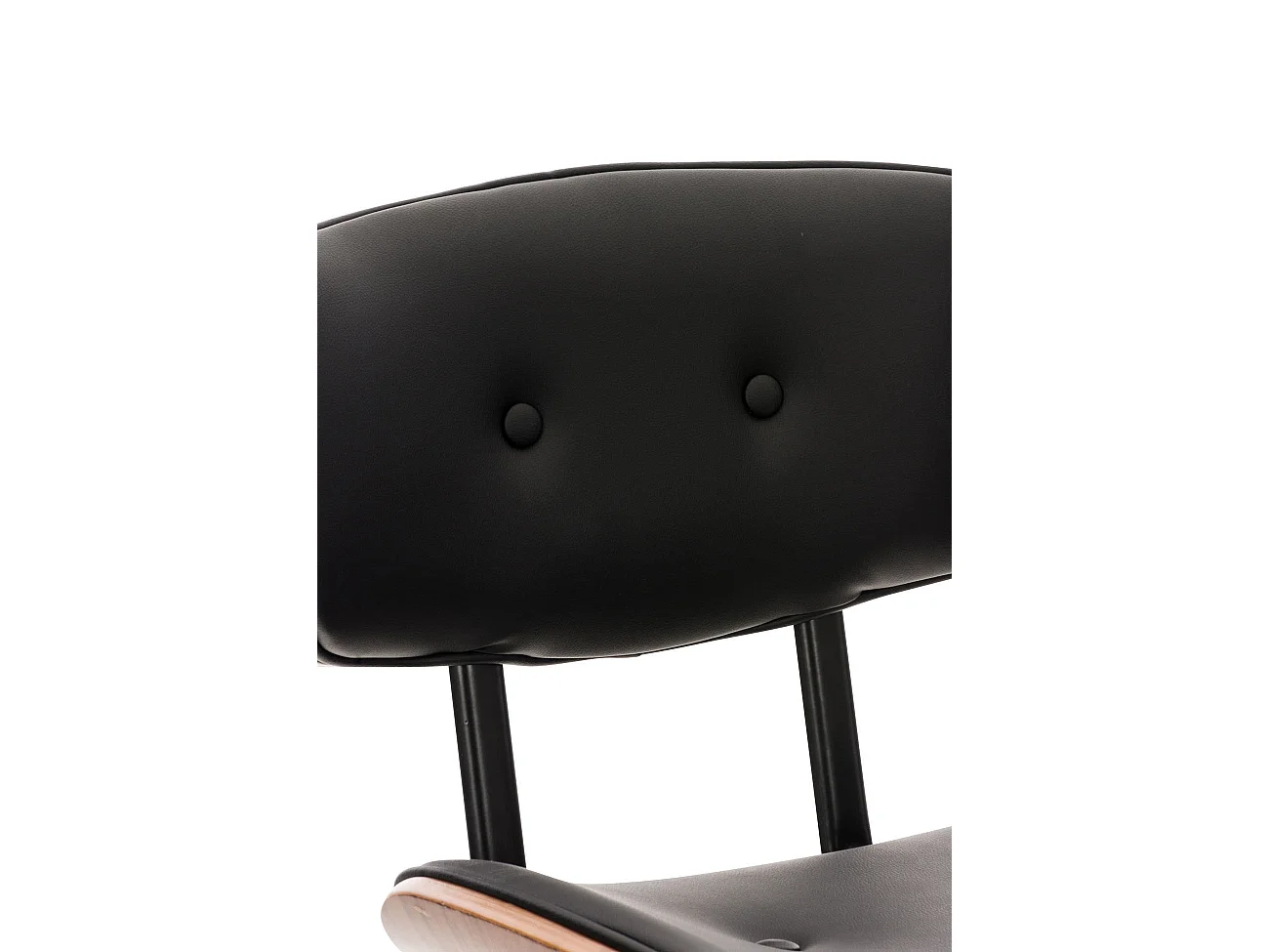 Lot de 2  Tabouret de bar - Similicuir & Antique clair - Noyer / Noir - Sarnia