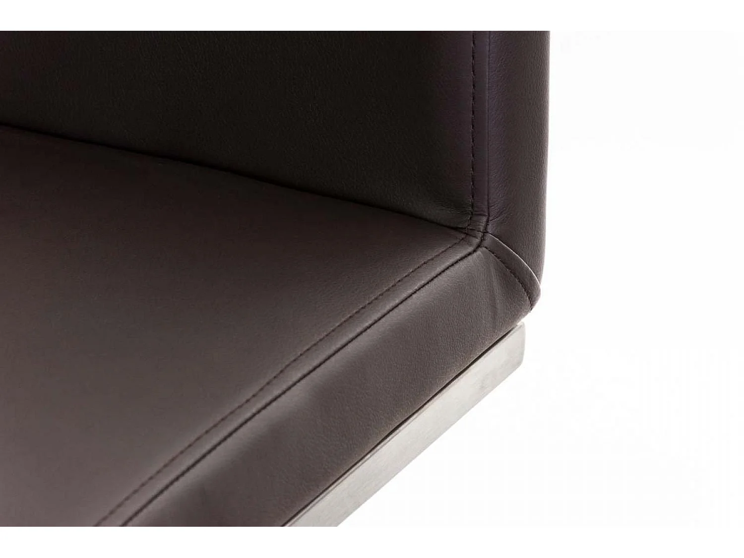 Lot de 2  Tabouret de bar - Similicuir & Acier inoxydable - Marron - Panama