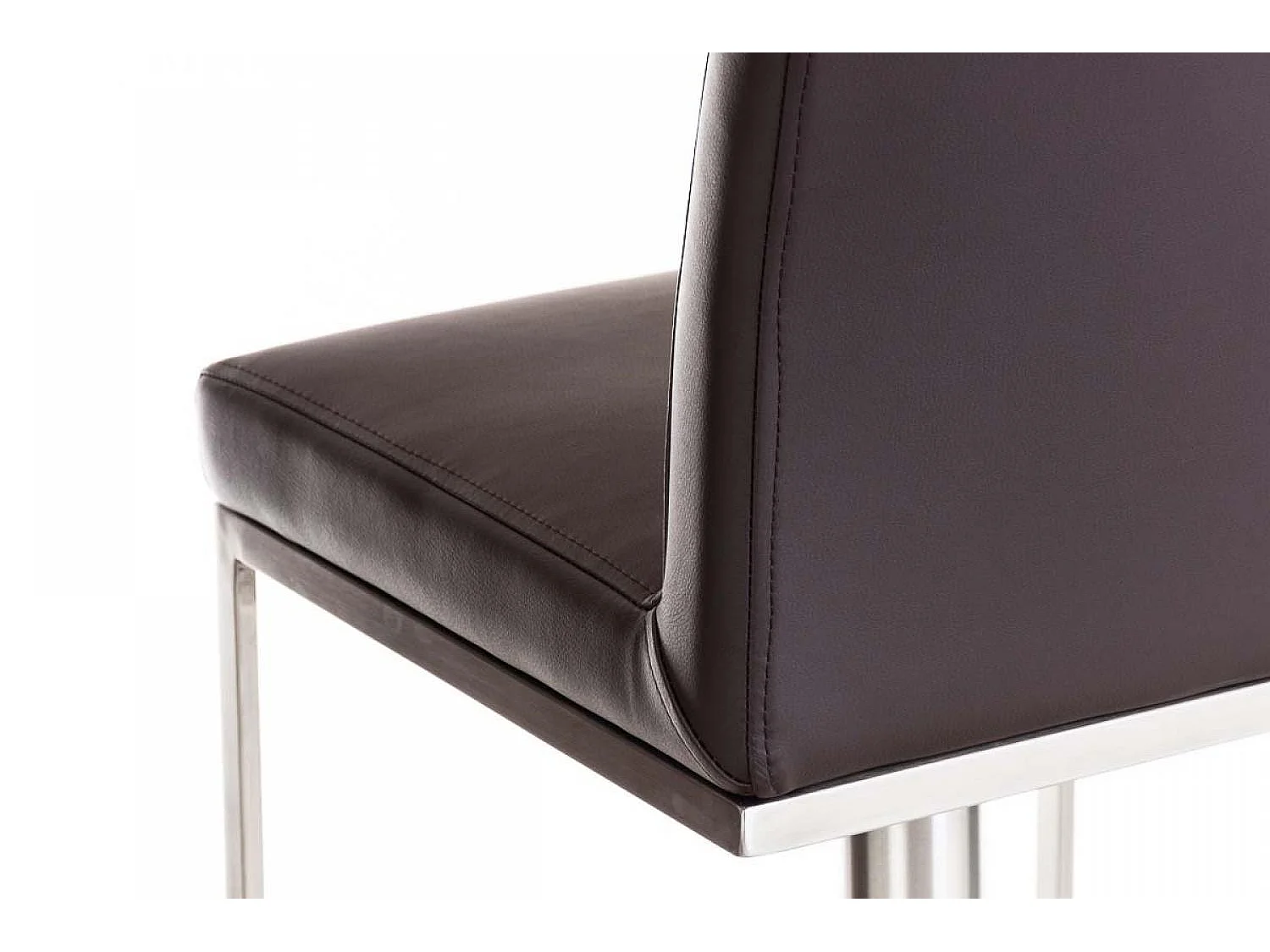 Lot de 2  Tabouret de bar - Similicuir & Acier inoxydable - Marron - Panama