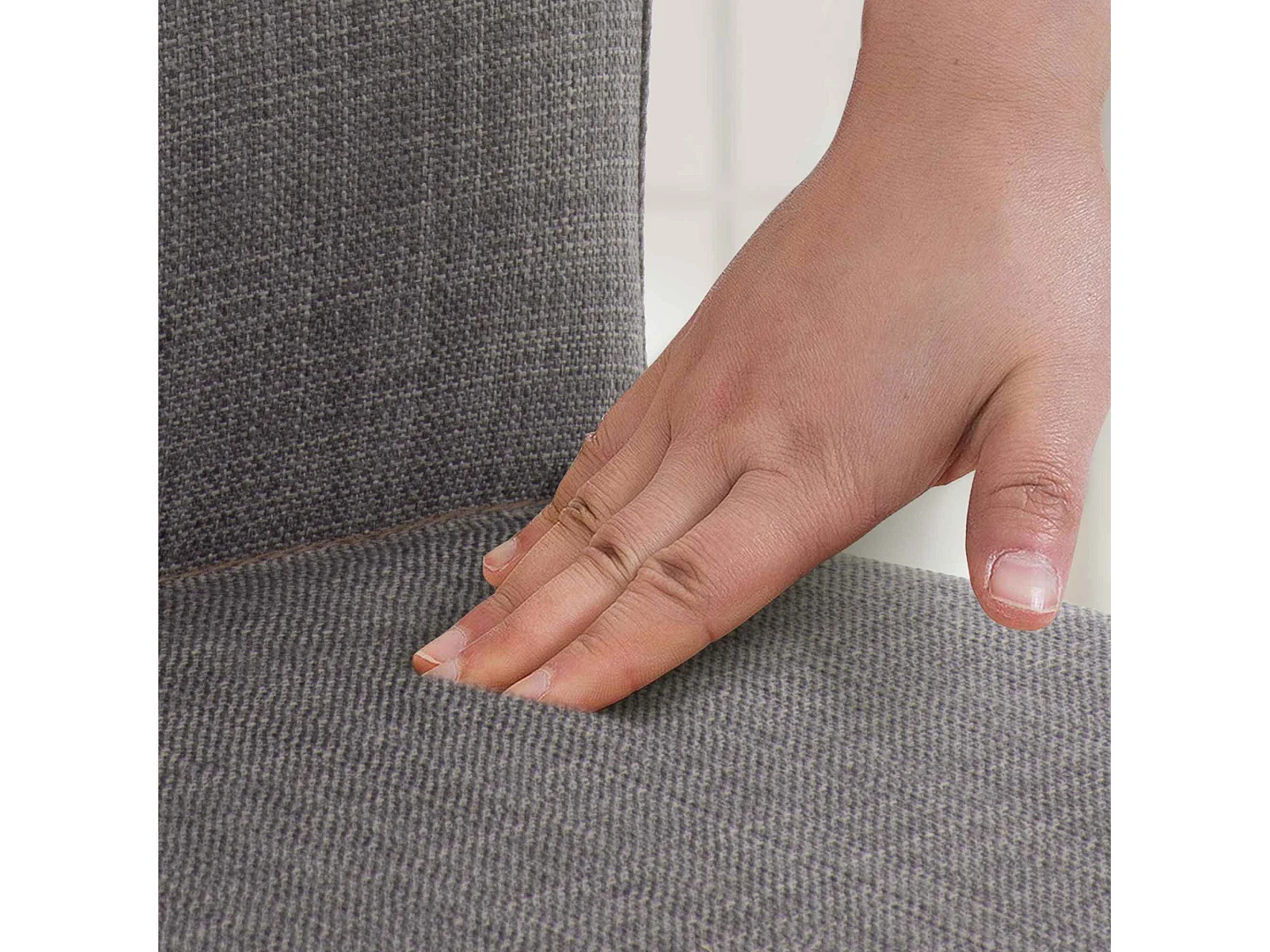 Tabouret de bar - Tissu & Acier inoxydable - Gris - Cadiz