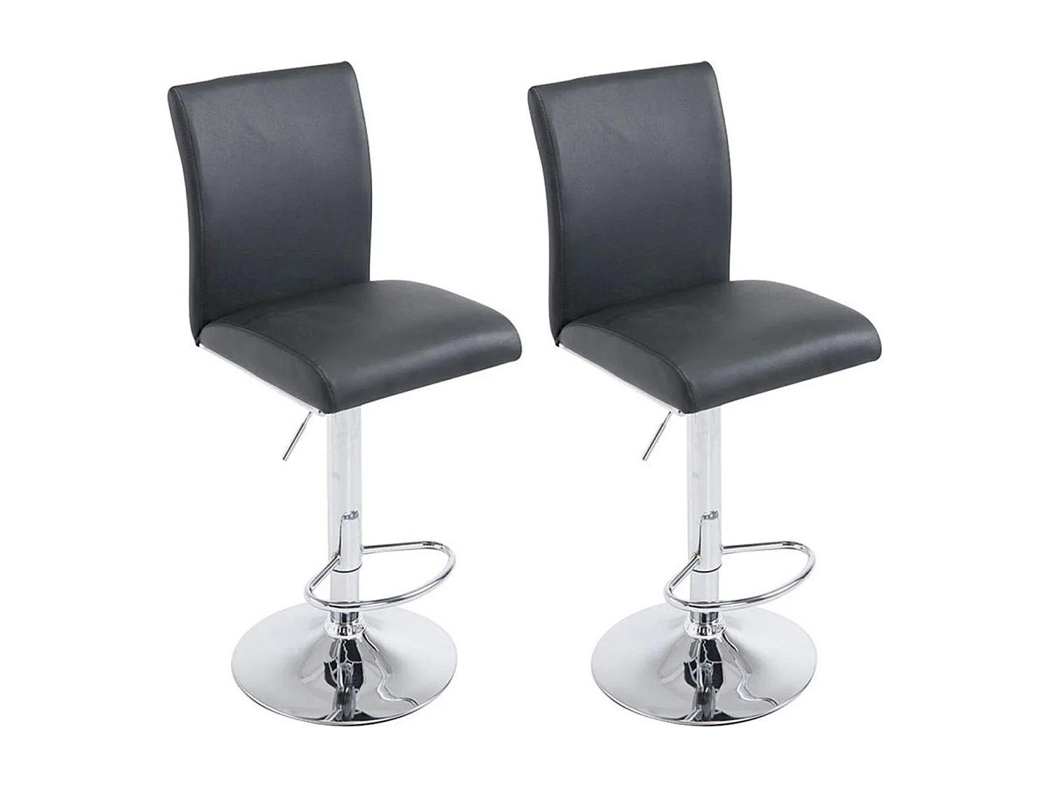 Set van 2  Barkruk - Kunstleer & zwart - zwart - Köln