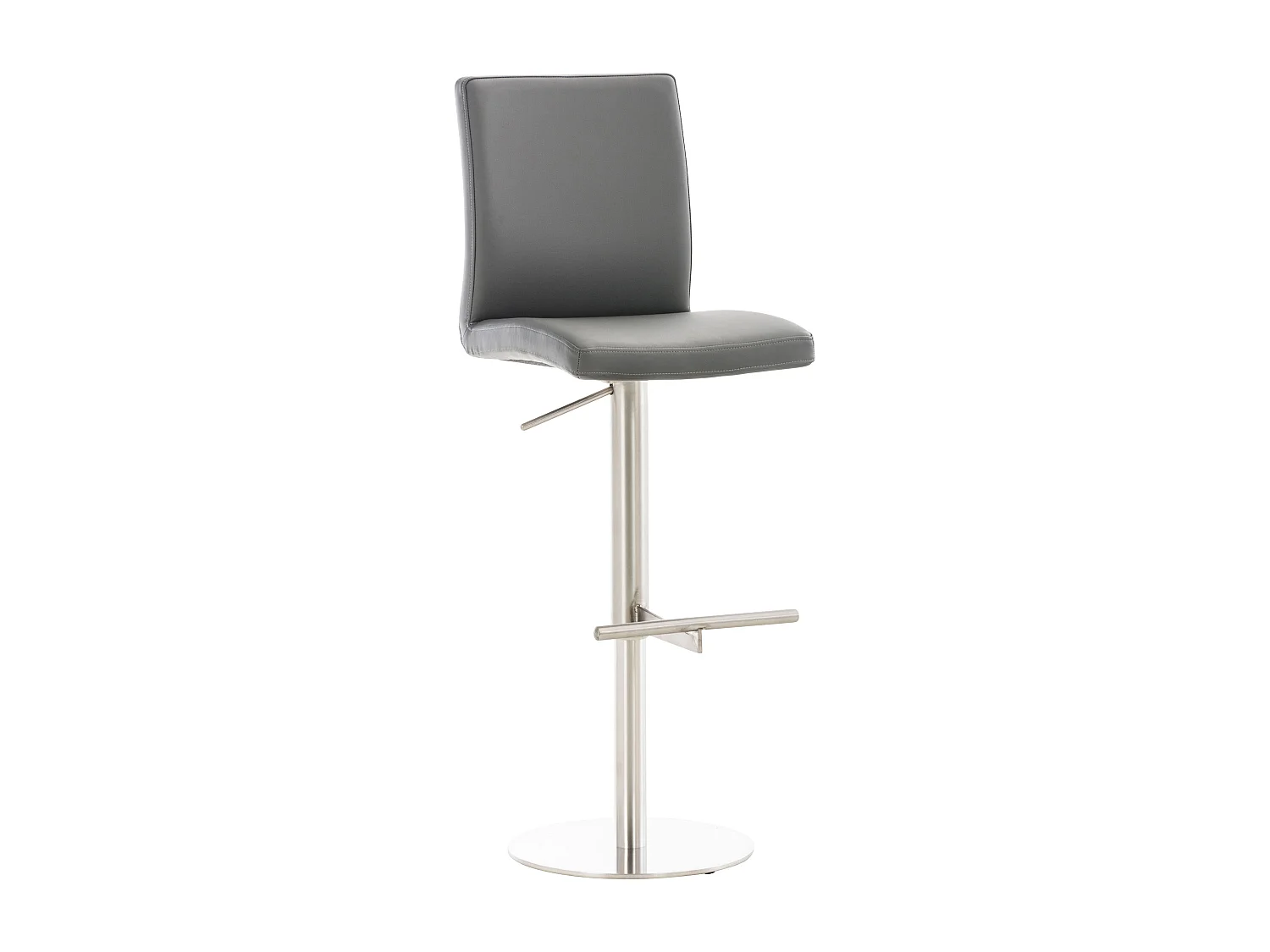 Lot de 2  Tabouret de bar - Similicuir & Acier inoxydable - Gris - Cadiz