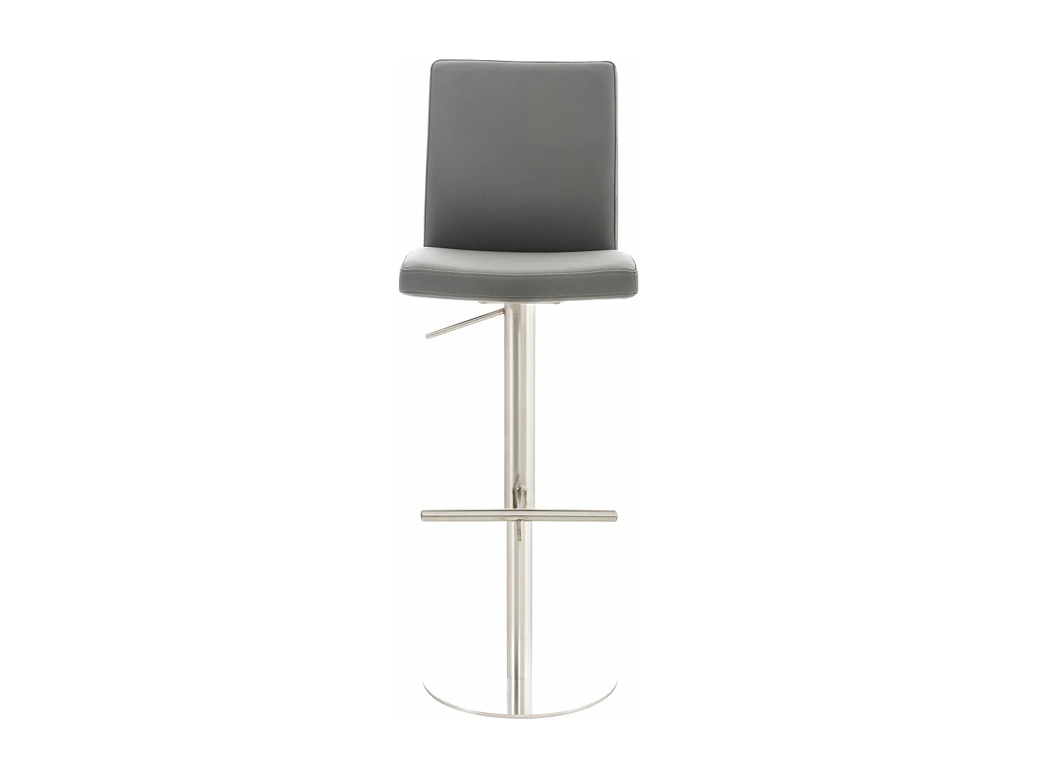 Lot de 2  Tabouret de bar - Similicuir & Acier inoxydable - Gris - Cadiz