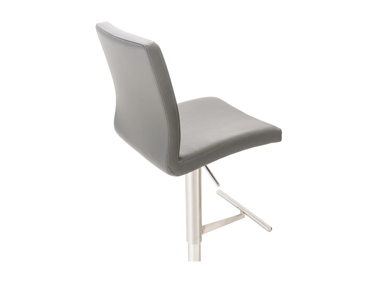 Lot de 2  Tabouret de bar - Similicuir & Acier inoxydable - Gris - Cadiz