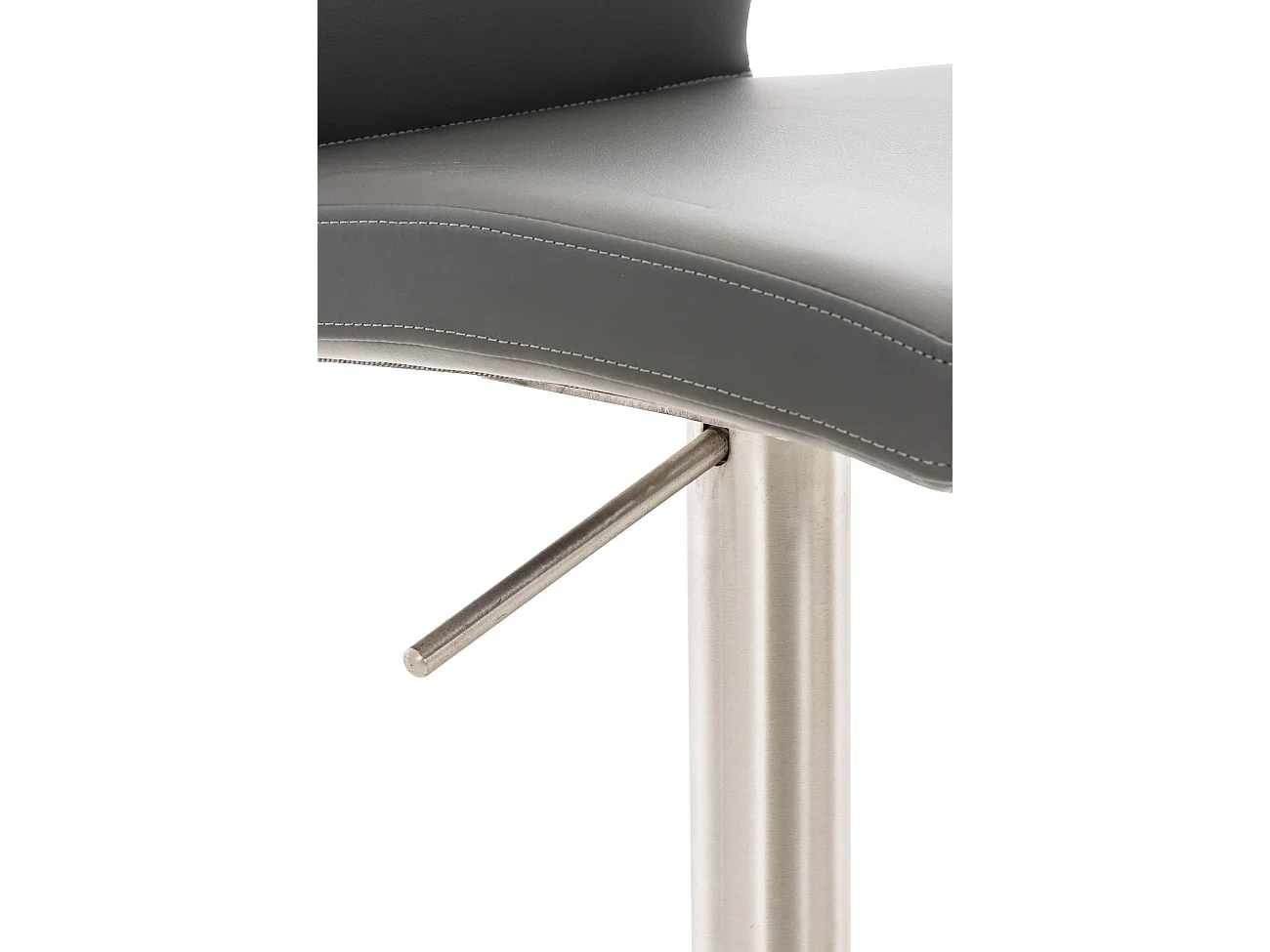 Lot de 2  Tabouret de bar - Similicuir & Acier inoxydable - Gris - Cadiz