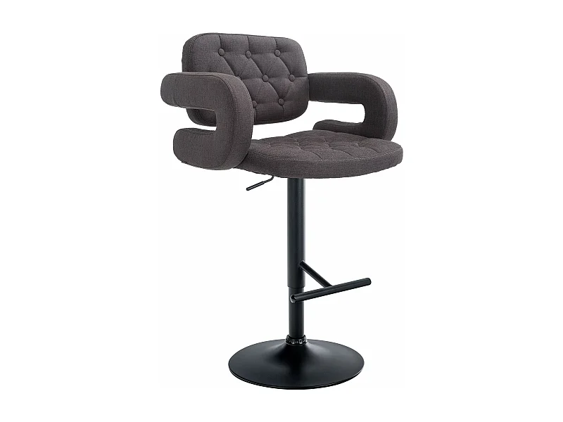 Tabouret de bar - Tissu & Métal - Gris foncé - Dublin