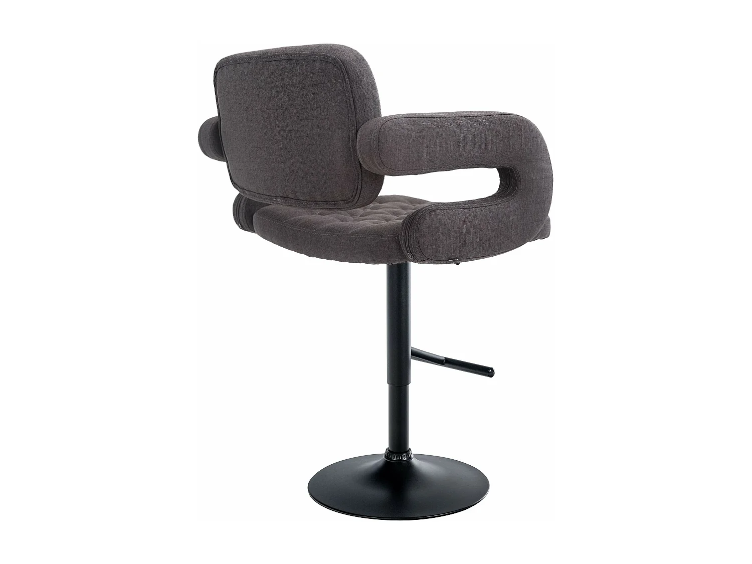 Tabouret de bar - Tissu & Métal - Gris foncé - Dublin