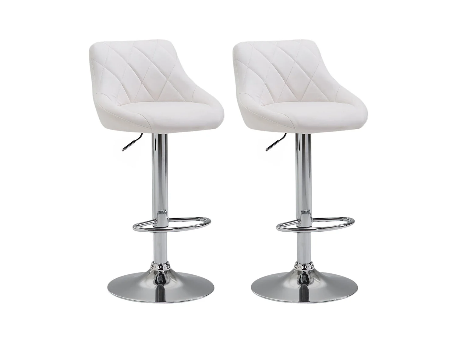 2er Set Barhocker - Kunstleder & grau - weiß - Lazio