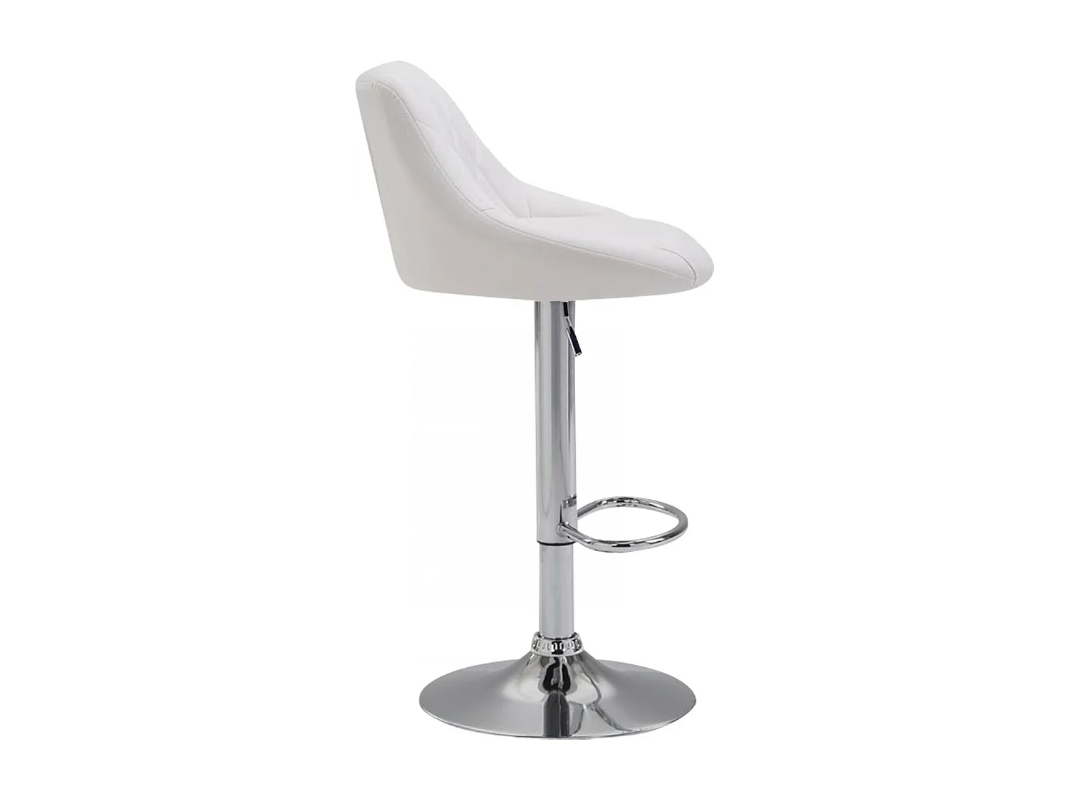 Lot de 2  Tabouret de bar - Similicuir & Gris - Blanc - Lazio