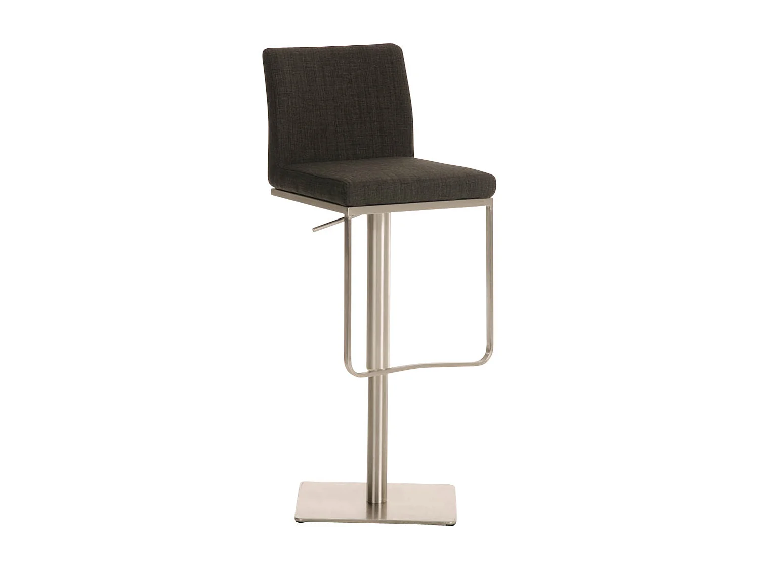 Tabouret de bar - Tissu & Acier inoxydable - Gris foncé - Panama