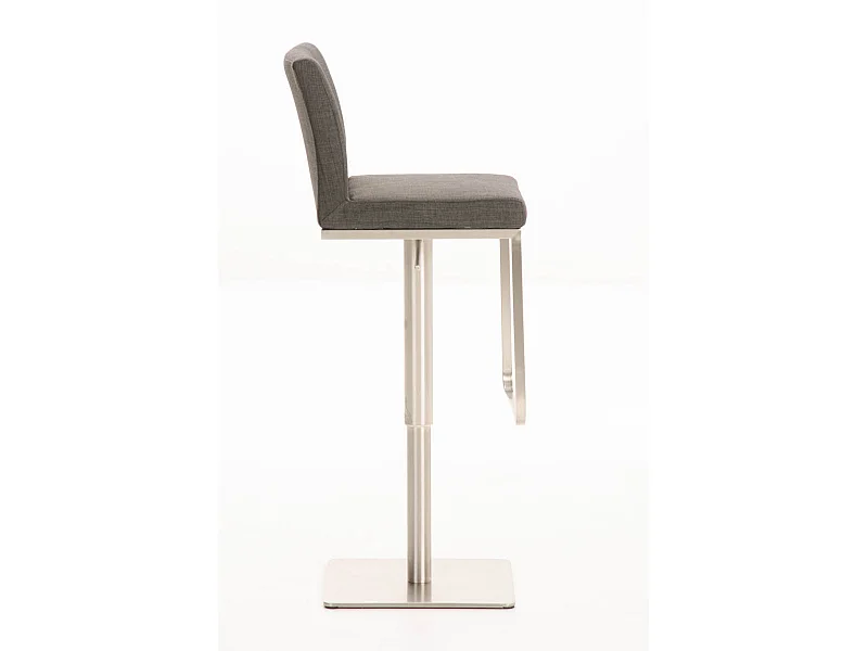 Tabouret de bar - Tissu & Acier inoxydable - Gris foncé - Panama