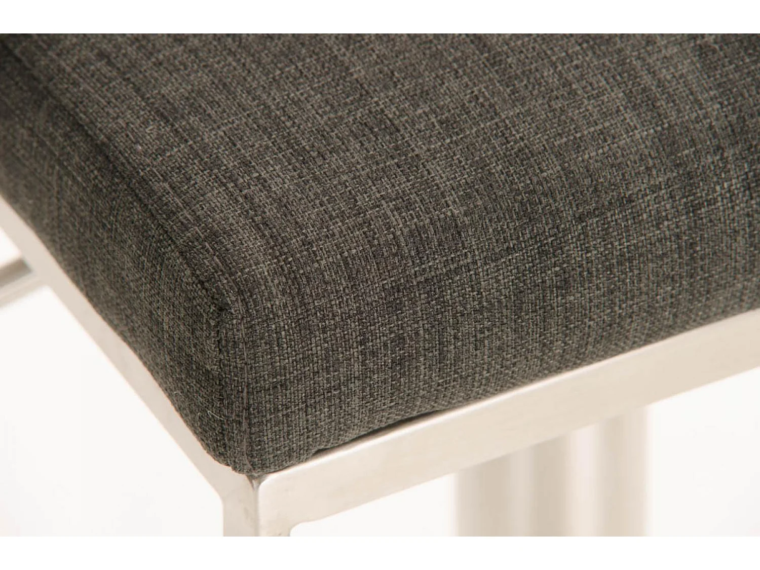 Tabouret de bar - Tissu & Acier inoxydable - Gris foncé - Panama