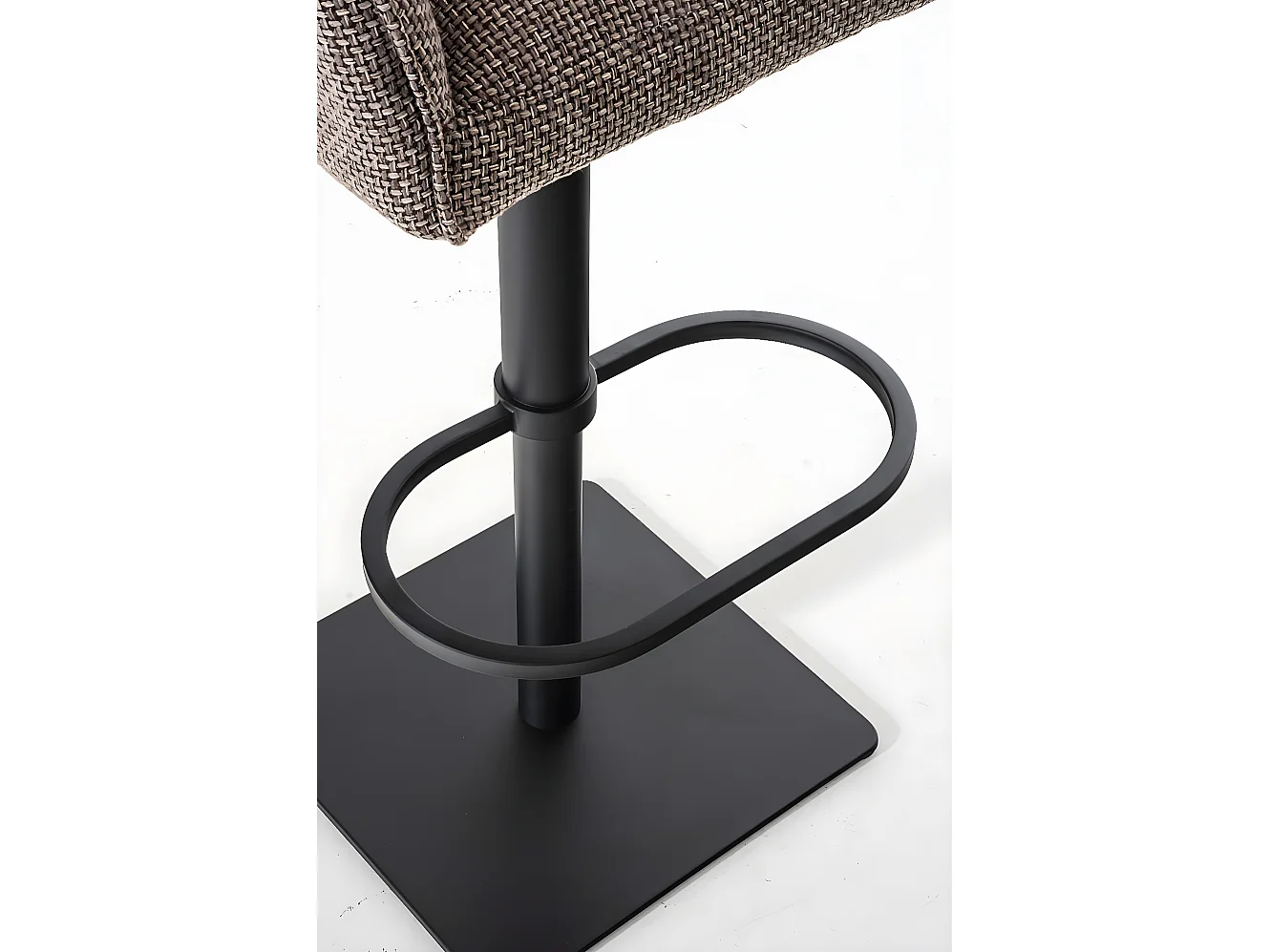 Lot de 2  Tabouret de bar - Tissu & Noir - Marron terre - Damaso