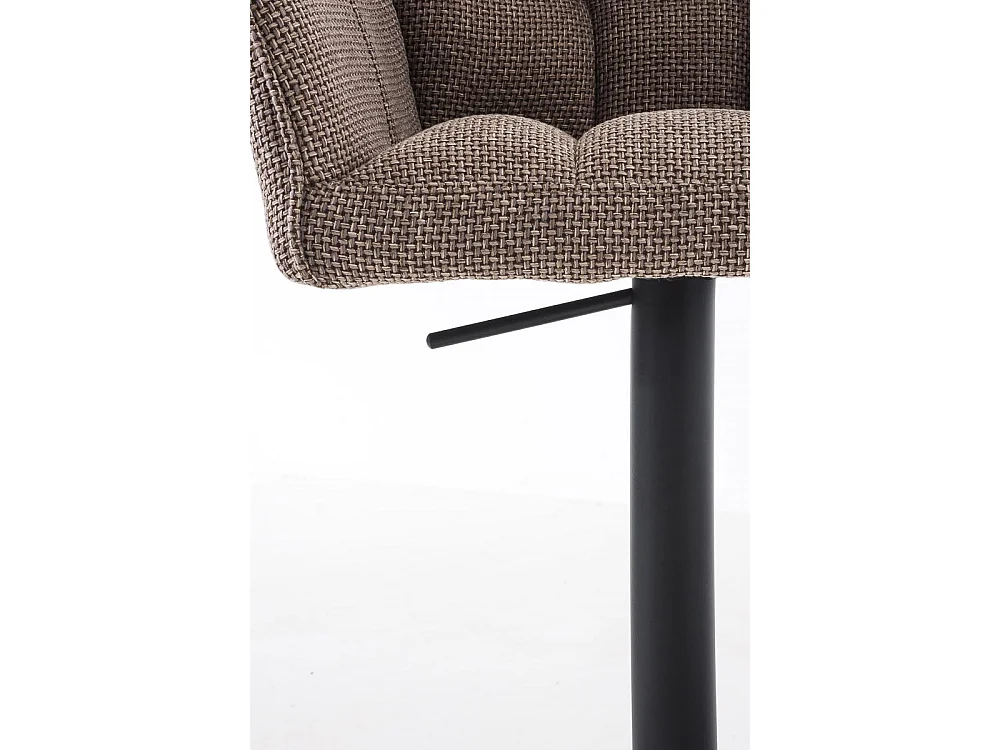 Lot de 2  Tabouret de bar - Tissu & Noir - Marron terre - Damaso