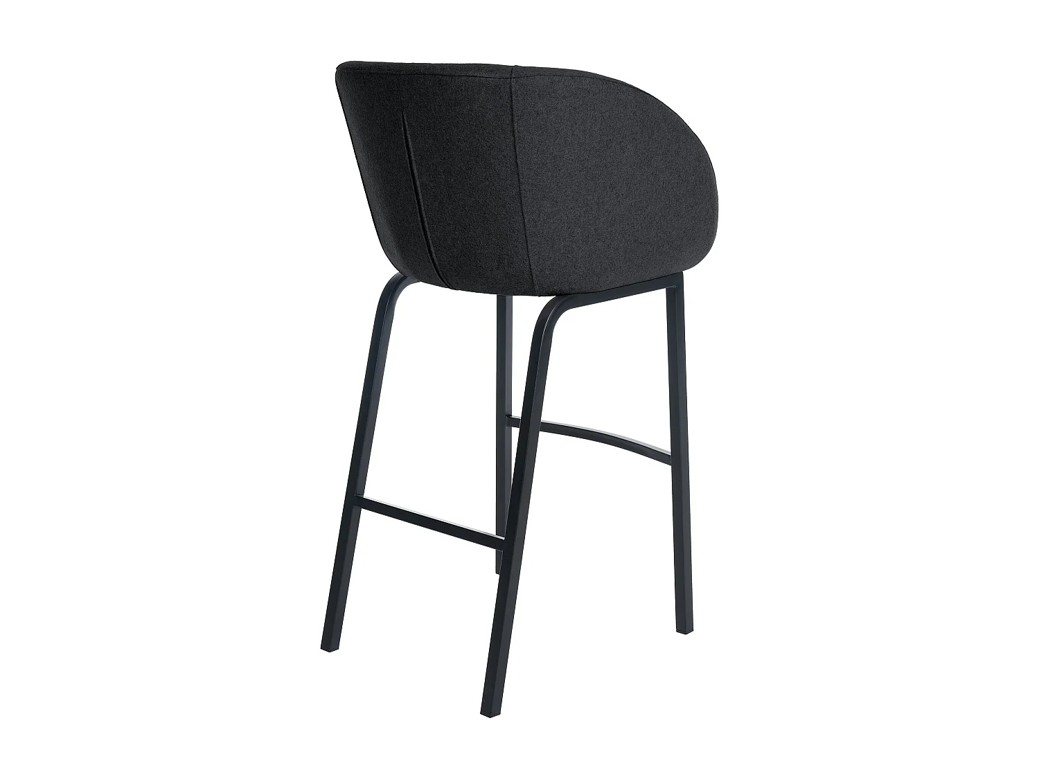 Tabourets de bar - Feutrine & Acier inoxydable - Anthracite - Rockhill