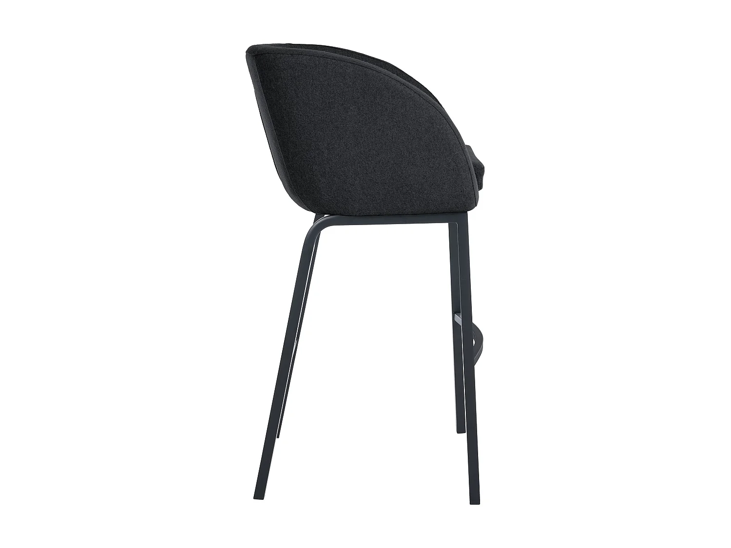 Tabourets de bar - Feutrine & Acier inoxydable - Anthracite - Rockhill