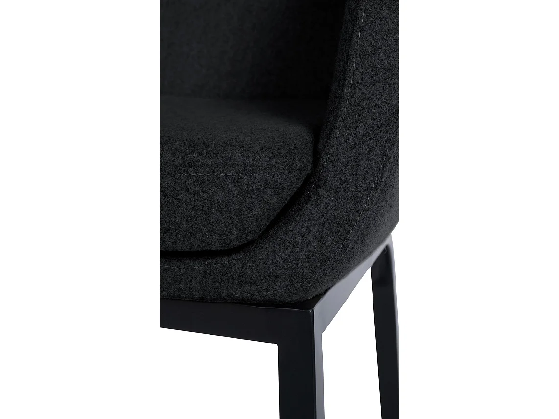 Tabourets de bar - Feutrine & Acier inoxydable - Anthracite - Rockhill