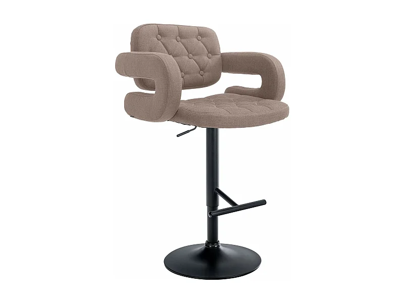 Tabouret de bar - Tissu & Métal - Taupe - Dublin