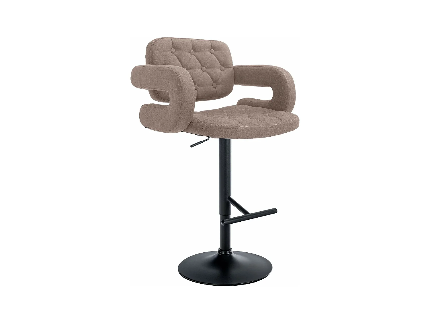 Tabouret de bar - Tissu & Métal - Taupe - Dublin
