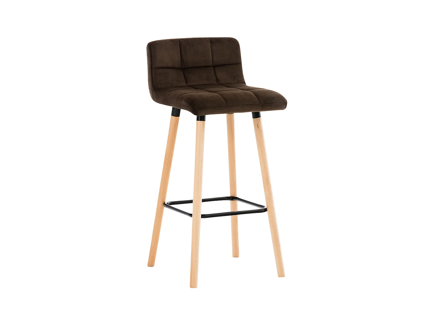 Tabouret de bar - Velours - Marron - Lincoln