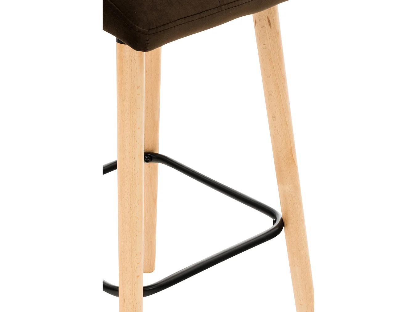 Tabouret de bar - Velours & Noir - Marron - Lincoln