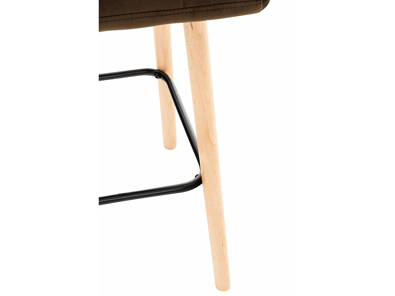 Tabouret de bar - Velours & Noir - Marron - Lincoln
