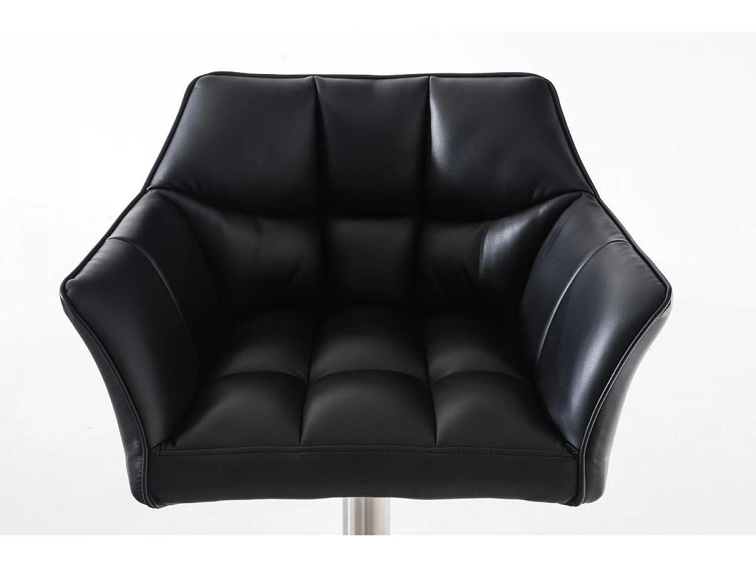 Tabouret de bar - Similicuir & Acier inoxydable - Noir - Damaso