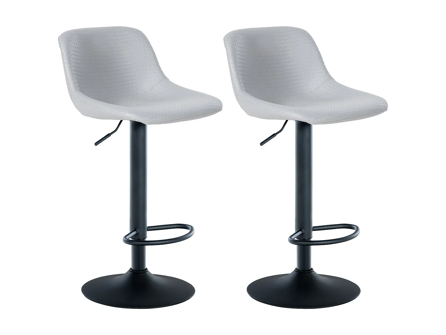 Lot de 2  Tabouret de bar - Similicuir - Gris - Loft