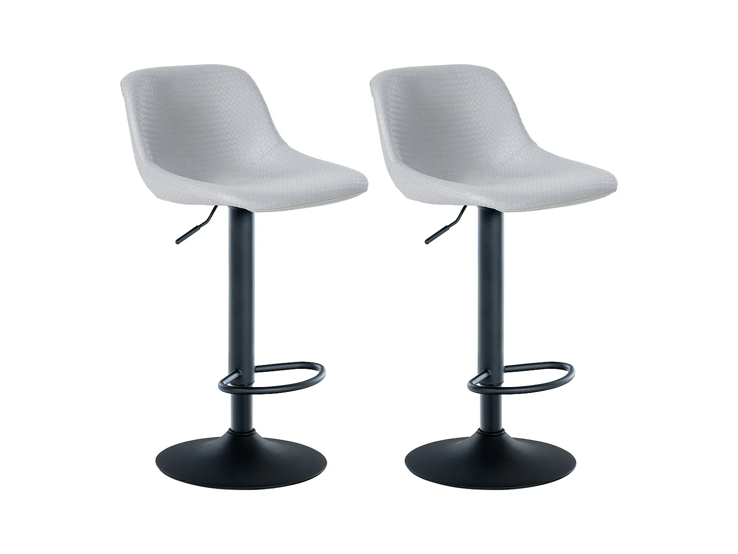 Lot de 2  Tabouret de bar - Similicuir - Gris - Loft