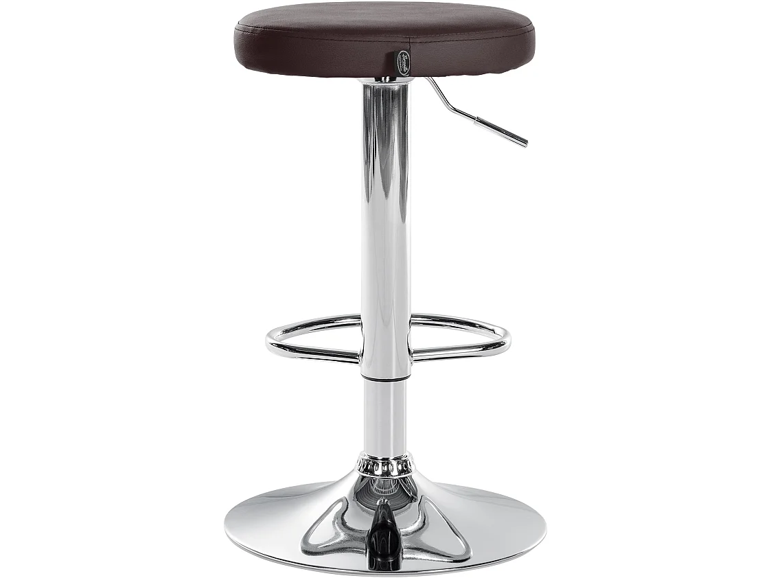 Lot de 2 Tabourets de bar - Similicuir & Métal - Marron - Ponte