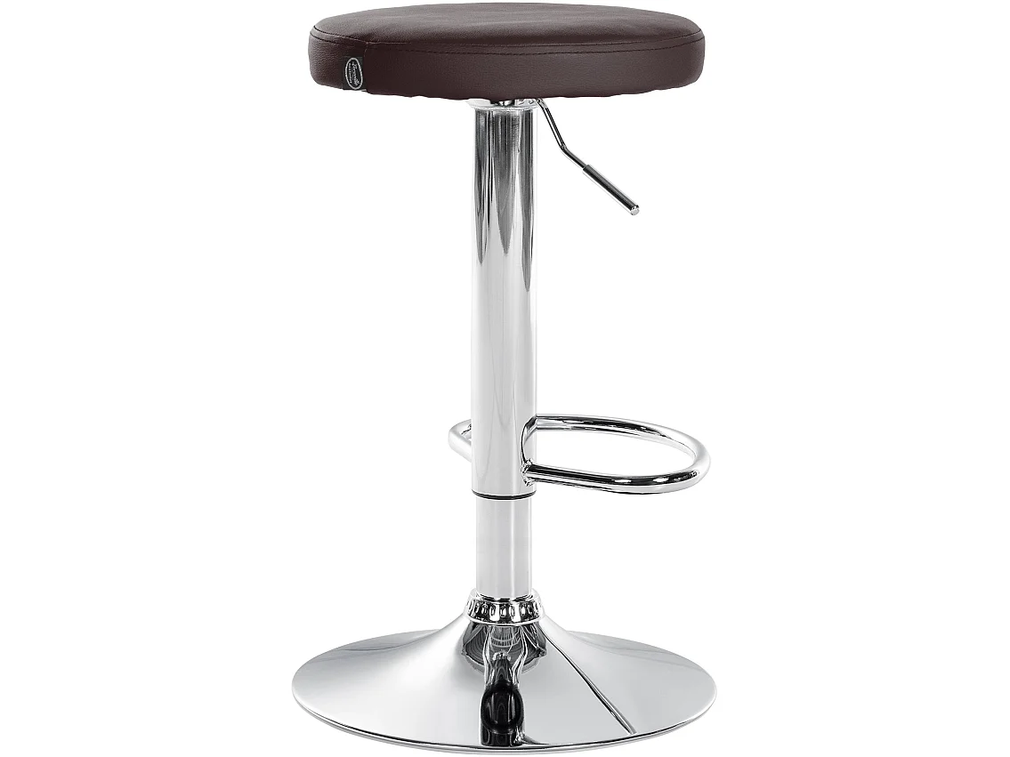 Lot de 2 Tabourets de bar - Similicuir & Métal - Marron - Ponte