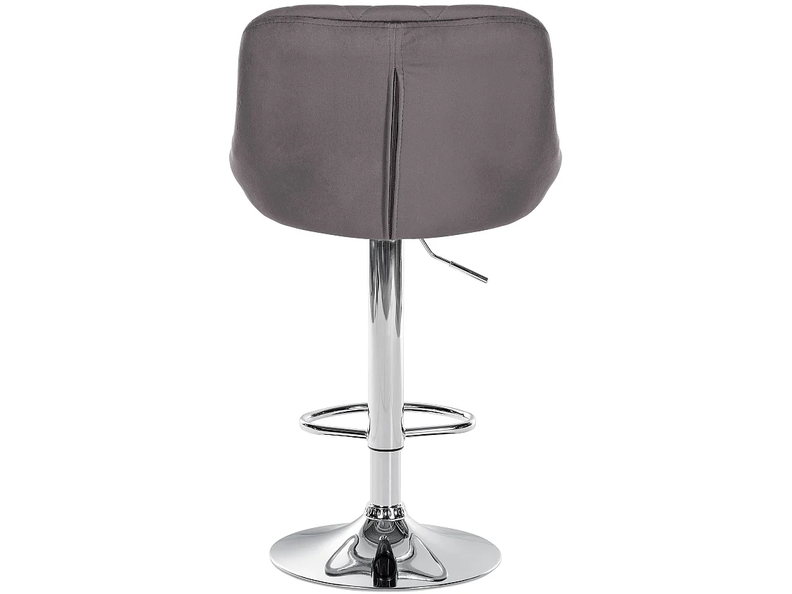 Lot de 2 Tabourets de bar - Velours & Métal - Gris - Lazio