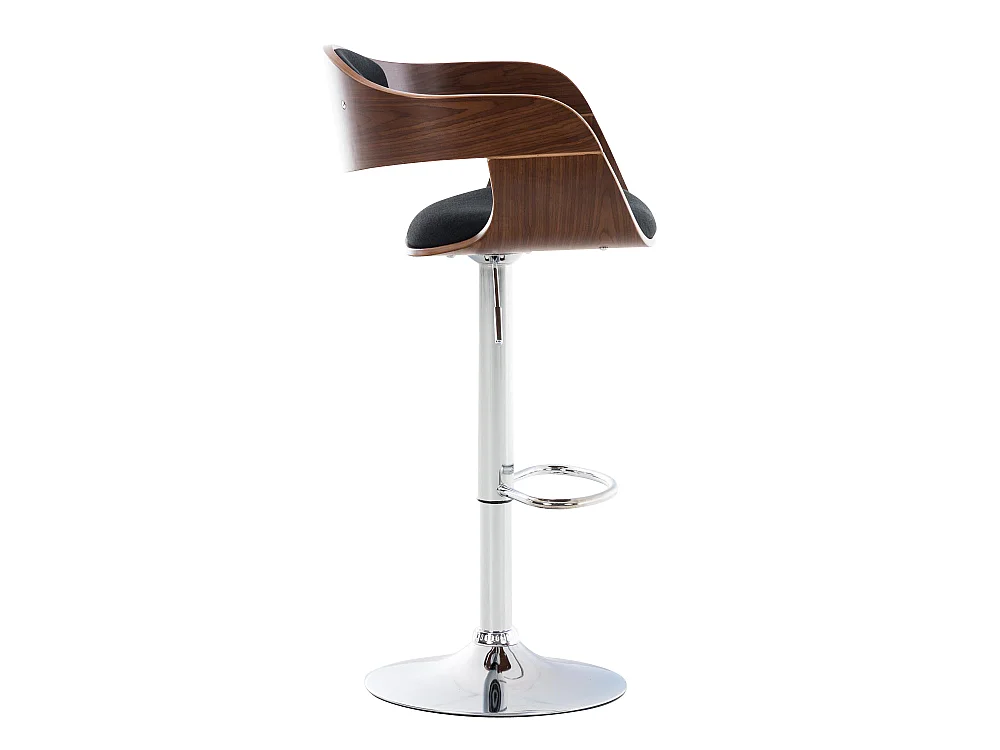 Lot de 2  Tabouret de bar - Tissu - Noyer / Noir - Kingston