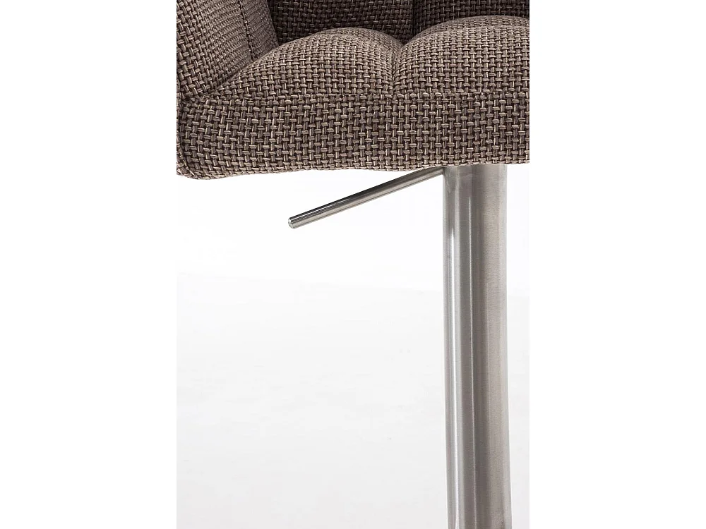 Lot de 2  Tabouret de bar - Tissu & Acier inoxydable - Marron terre - Damaso